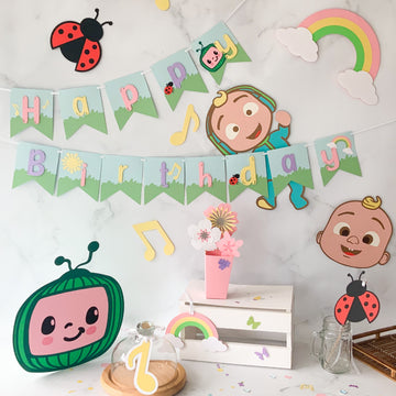 Pinfliers Cocomelon Theme Birthday Party Paper Hangings